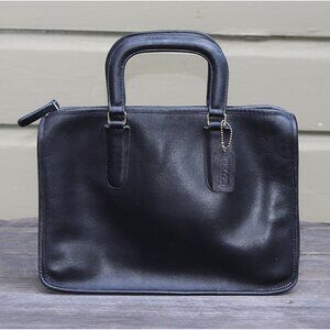 Coach Vintage - 1970s Slim Satchel 9430 Handbag in Black, NYC Factory, Talon ZIp